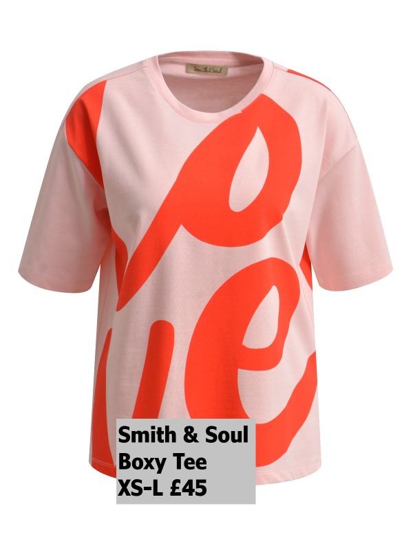 0225 0221 Boxy Tee Love Rose XS L £45