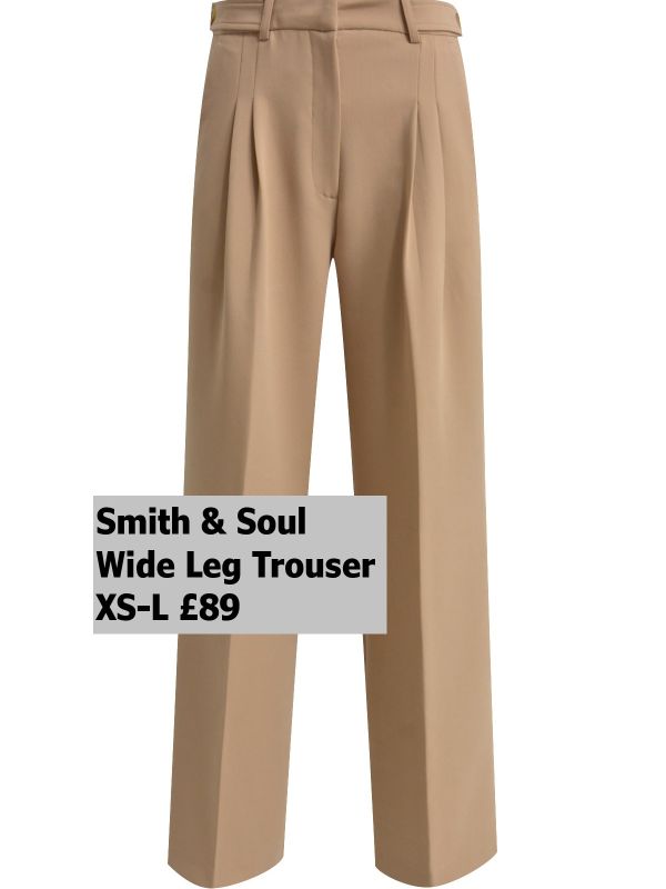 0225 0248 Woven Wide Leg Trouser Cappuccino Xs L £89