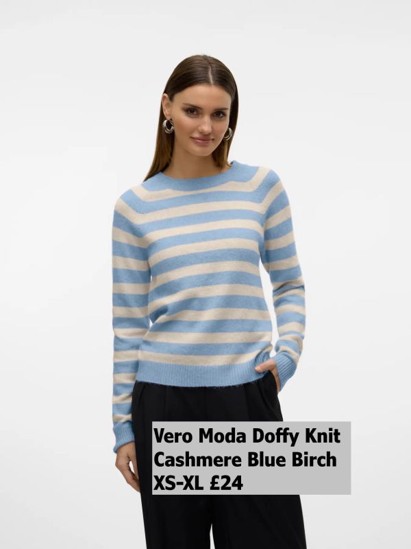 10201022 Doffy Knit Cashmere Blue Birch XS XL £24 Model 1