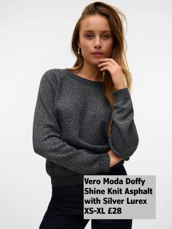 10221006 Doffy Shine Knit Asphalt W Silver Lurex XS XL £28 Model 3