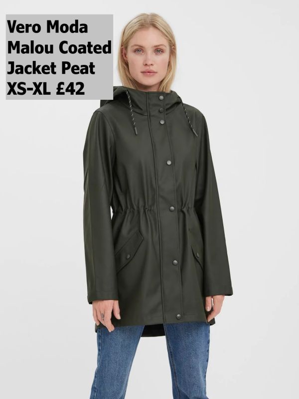 10266982 Malou Coated Jacket Peat Xs XL £42 Model 3