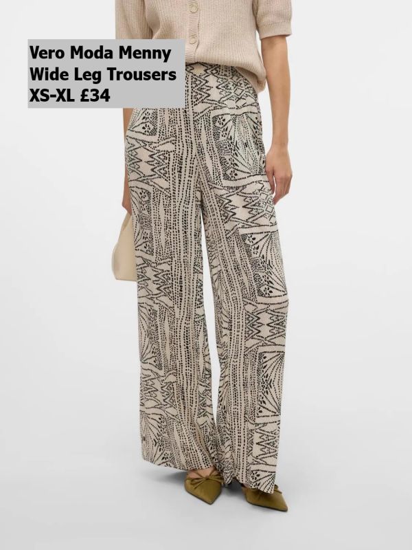 10282478 Menny Wide Leg Trousers Oatmeal Tenna XS Xl £34 Model 1