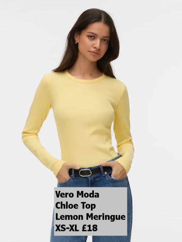 10306897 Chloe Ls Short Top Lemon Meringue XS XL £18 Model 1