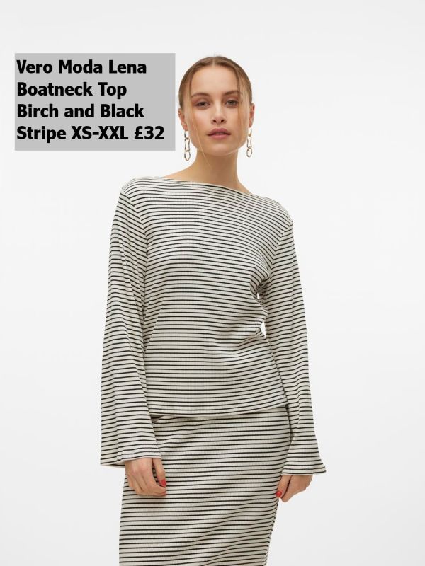 10310369 Lena Boatneck Top Bich With Black Stripe XS XXL £32 Model 3