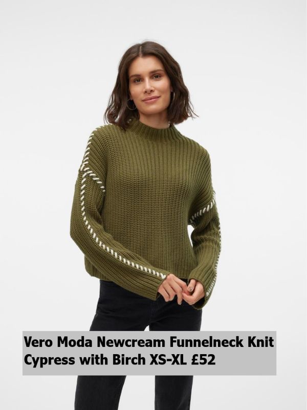 10313514 Newcream Funnelneck Pullover Cypress With Birch XS XL £52 Model 3