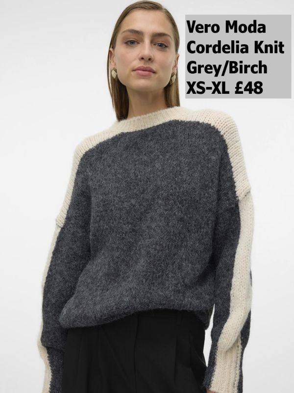 10318069 Cordelia LS Oneck Pullover Grey Melange With Birch XS XL£48 Model 2