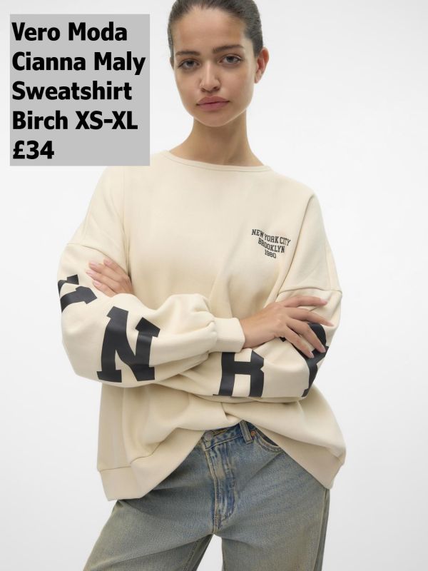 10318183 Cianna Maly Sweatshirt Birch XS XL £34 Model 2