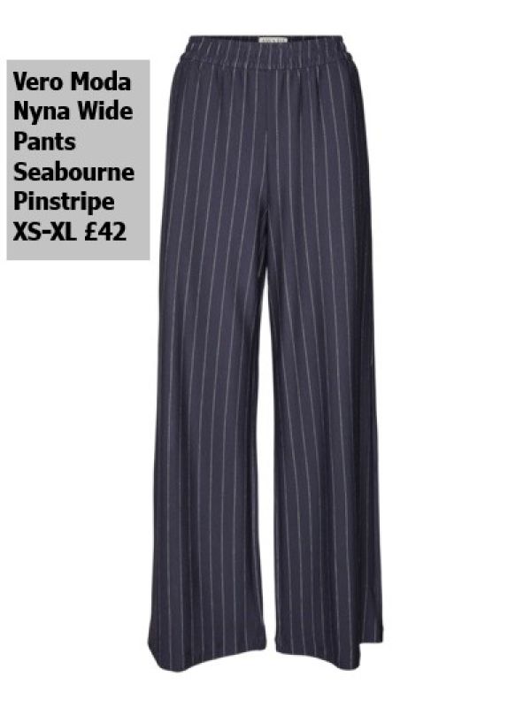 10318360 Nyna MW Wide Pants Seaborne Pinstripe XS XL £42