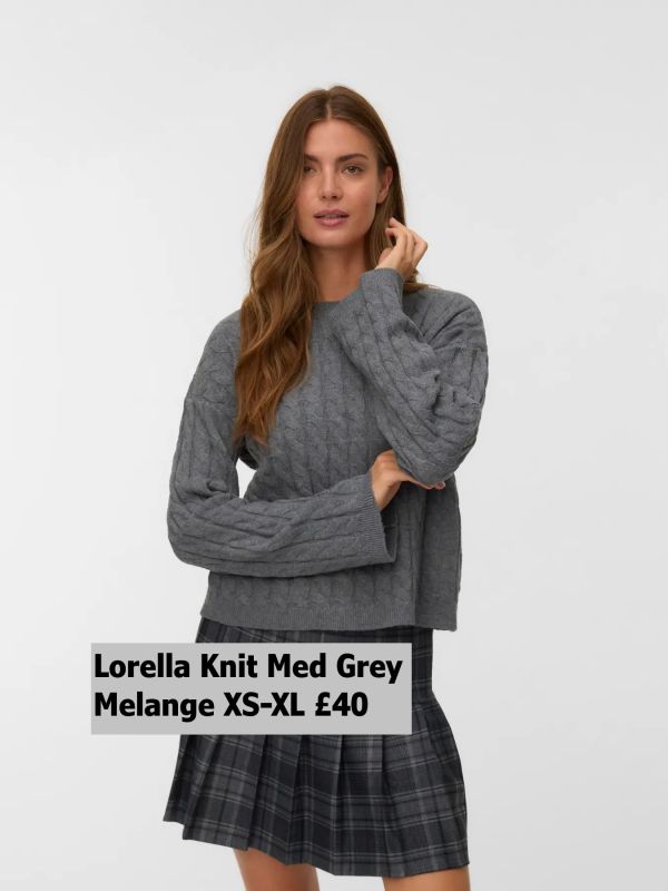 10319710 Aware Lorella Knit Med Grey Melange XS XL £40 Model 2
