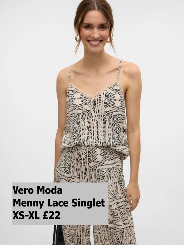 10323627 Menny Lace Singlet Oatmeal Tenna XS XL £22 Model 4