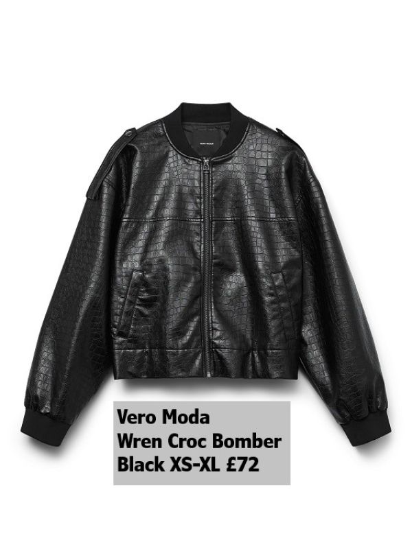 10330158 Wren Croc Bomber Black XS XL £72