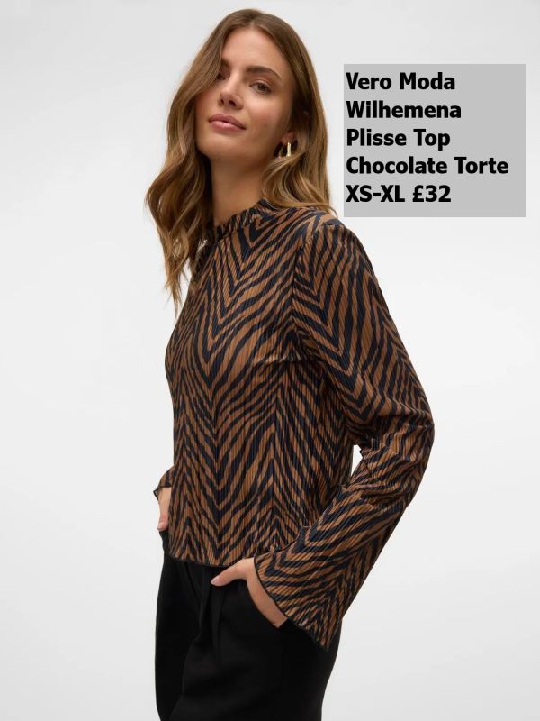 10330178 Wilhemena Plisse Top Chocolate Torte Xs XL £32 Model 4