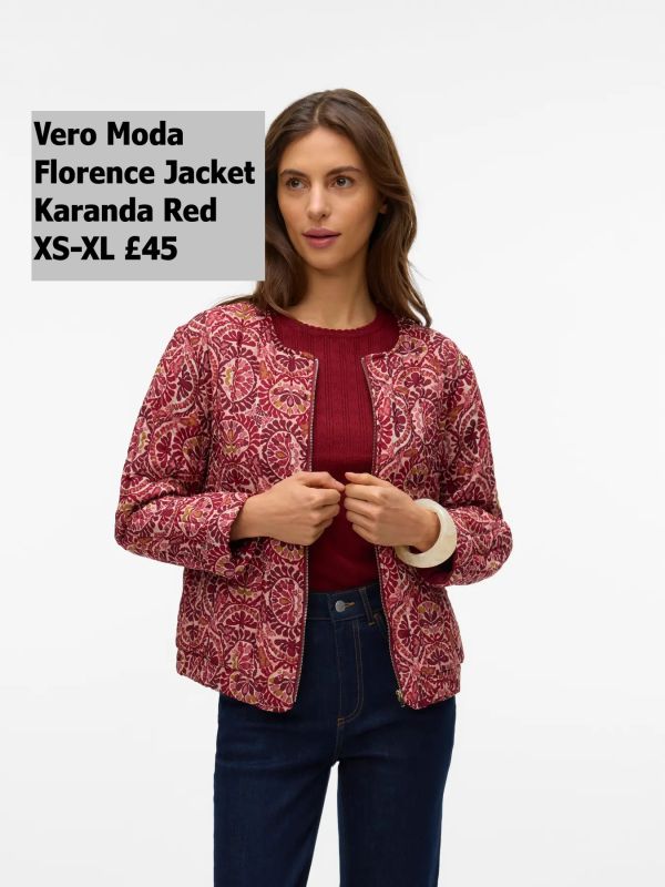 10333144 Florence Ls Jacket Karanda Red Florence XS XL £45 Model 1