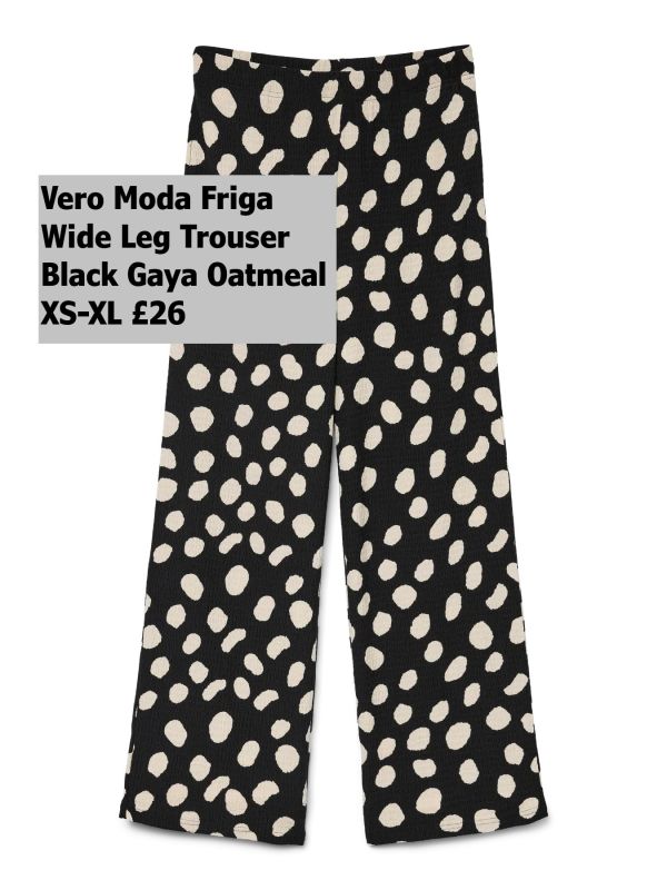 10333325 Friga HW Wide Pant Black Gaya Oatmeal XS XL £26