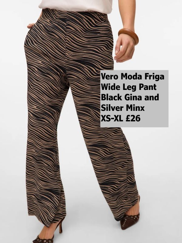 10333325 Friga HW Wide Pant Black Gina Silver Mink XS XL £26 Model 4