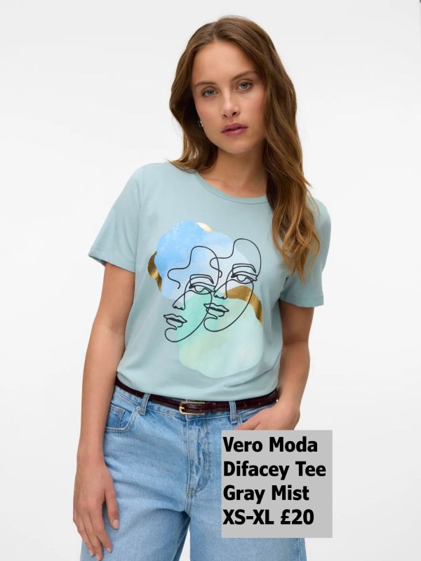 10333772 DIfacey Ss Tee Gray Mist Blue And Green Faces £20 Model 3