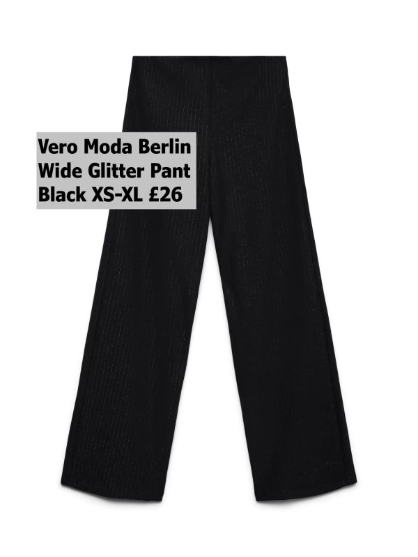 10337337 Berlin MW Wide Glitter Pant Black XS XL £26