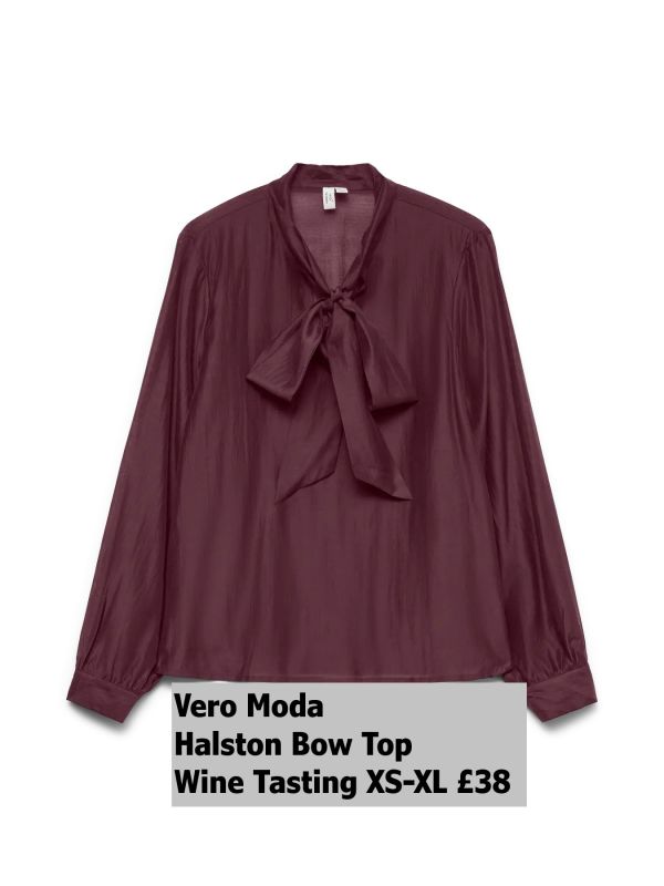 10337537 Halston LS Bow Top Wine Tasting XS XL £38