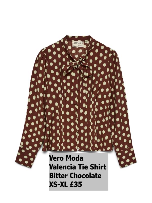 10339683 Valencia LS Tie Shirt Bitter Chocolate XS XL £35