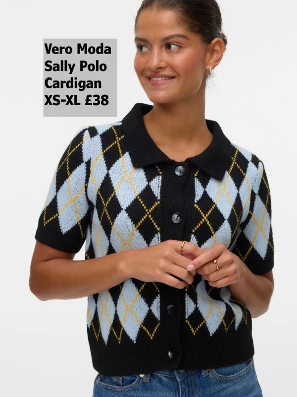 10340476 Sally Polo Cardigan XS XL £38 Model 3