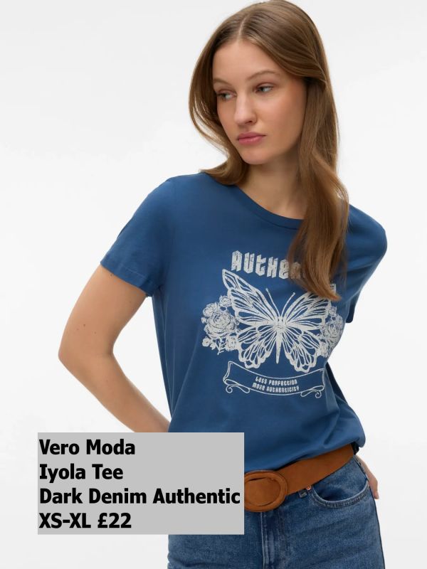 10340951 Iyola Ss Tee Dark Denim Authentic XS XL £22 Model 3