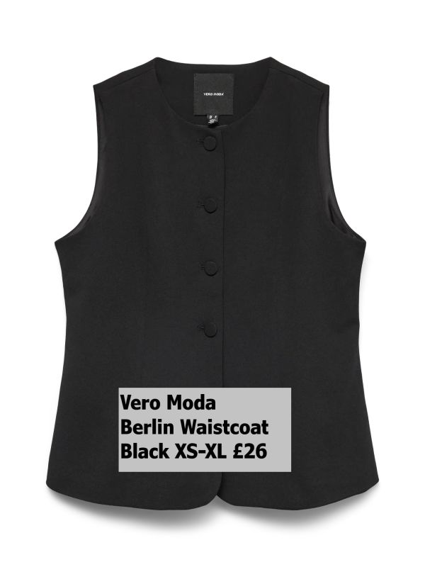 10341617 Berlin Waistcoat Black XS XL £26