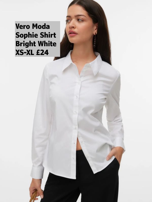 10342710 Sophie Ls Shirt Bright White XS XL £24 Model 3