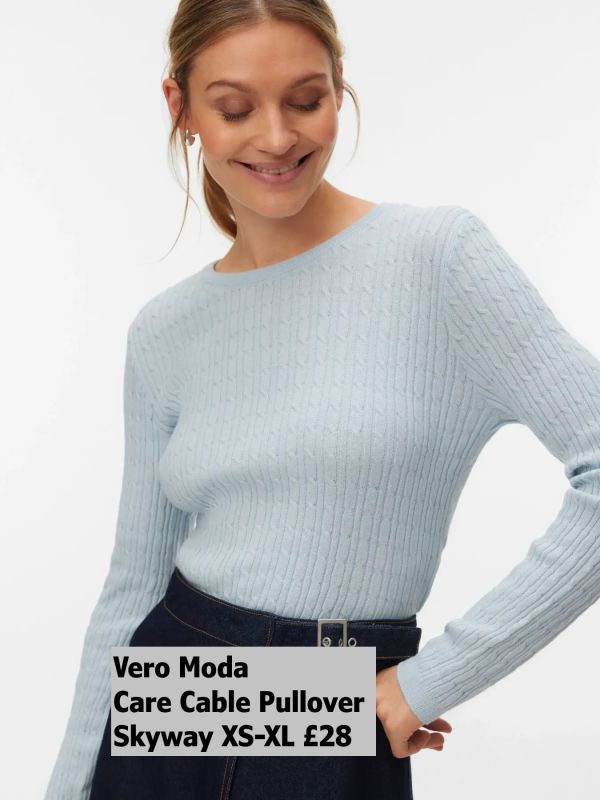 10345670 Care Cable LS Oneck Pullover Skyway XS XL £28 Model 2