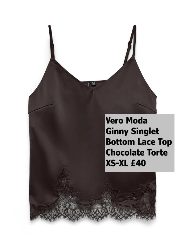 10351743 Ginny Singlet Bottom Lace Top Chocolate Torte XS XL £40
