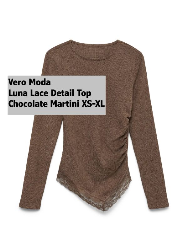 10354285 Luna ASM Lace Detail Top Chocolate Martini XS XL £26