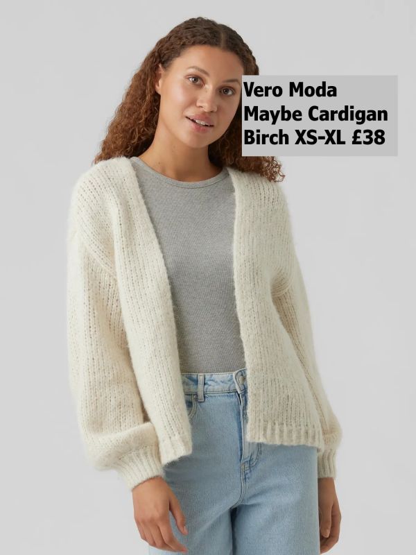 10573101 Maybe LS Open Cardigan Birch XS XL £38 Model 1