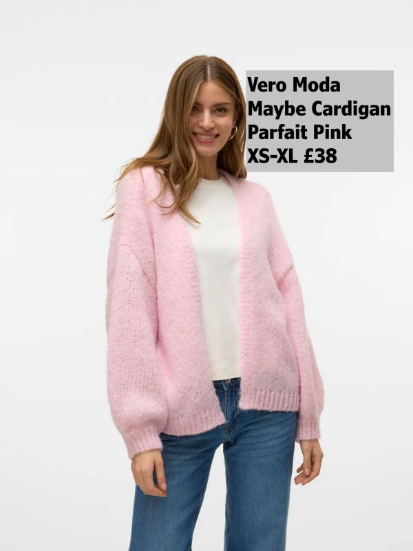 10573101 Maybe LS Open Cardigan Perfait Pink XS XL £38 Model 1