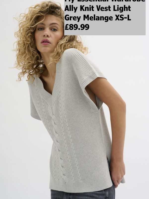 10704616 Ally Knit Vest Light Grey Melange XS L £89.99 Model 2