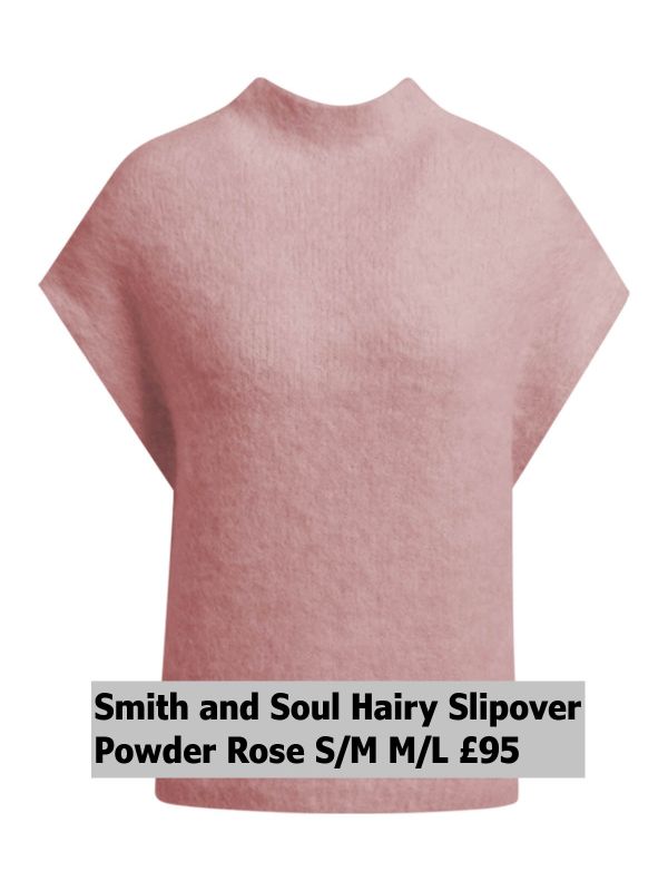 1125 1139 Hairy Slipover Powder Rose SM ML £95 Model 1