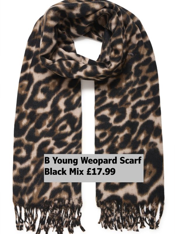 20817259 Weopard Scarf Black Mix £17.99