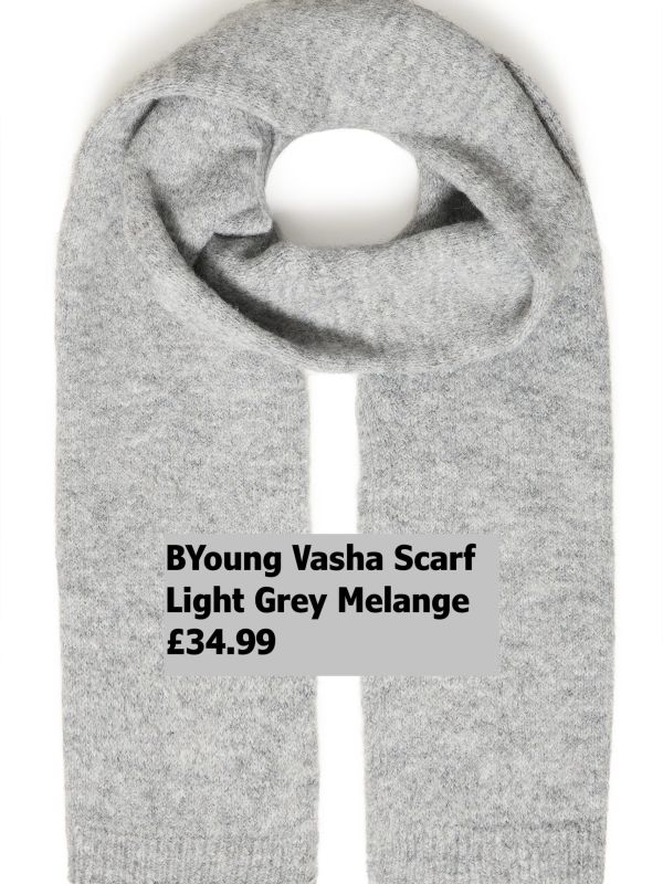 20818019 Vasha Scarf 2 Light Grey Melange £34.99