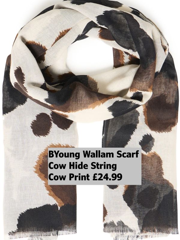 20818277 Wallam Scarf Cow Hide String Cow Print £24.99