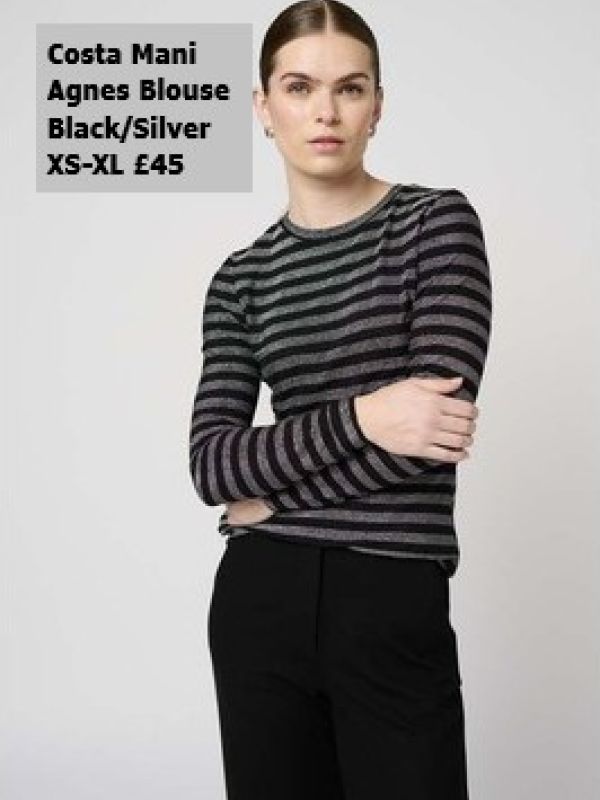 2510112   Agnes Blouse   Black Silver   XS XL £49 Model