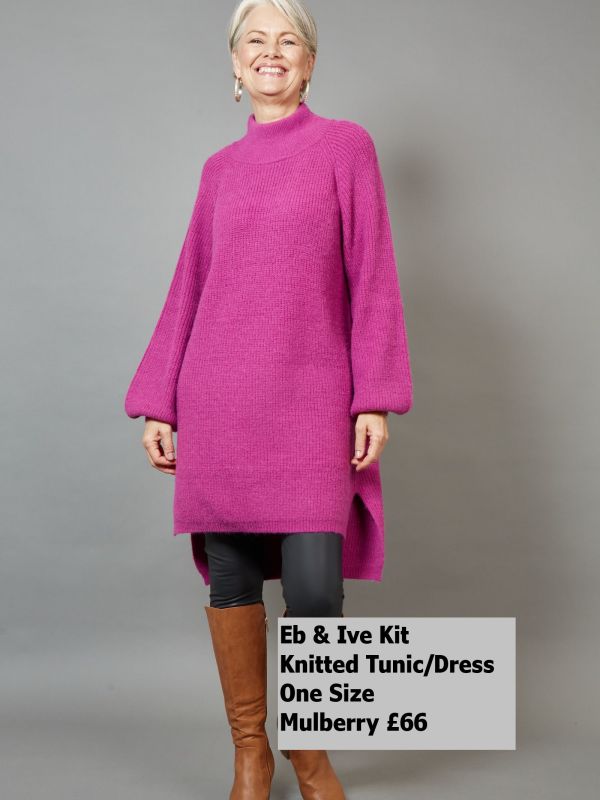 2516603 Kit Knit Tunic Dress One Size Mulberry £66 Model 1