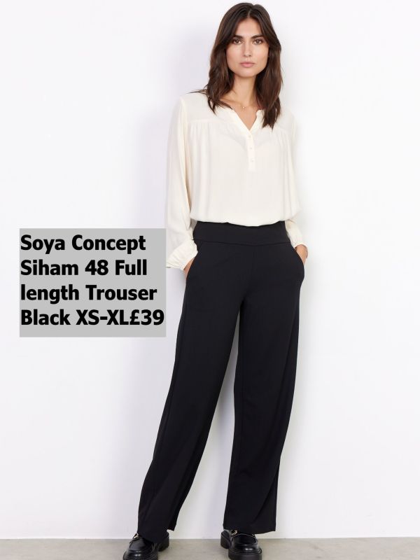 26188 Siham 48 Full Length Pants Black XS XL £39 Model 2