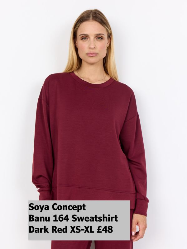 26426 Banu 164 Sweatshirt Dark Red XS XL £48 Model 1