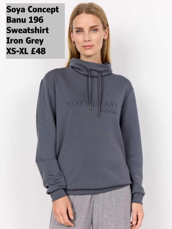 26703 Banu 196 Sweatshirt Iron Grey XS XL £48 Model 1