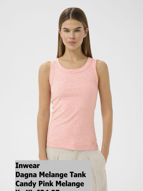 30106863 Dagna Melange Tank Candy Pink Melange XS XL £34.95 Model 4