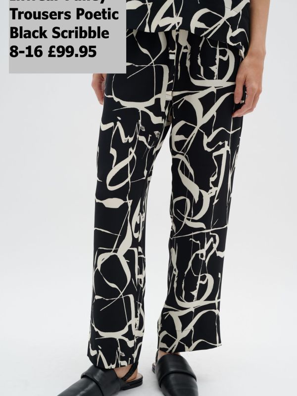 30108533 Pailey Trousers Poetic Black Scribble 8 16 £99.95 Model 3