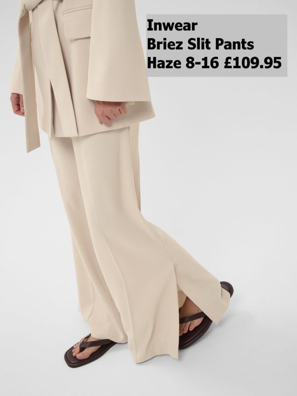 30110962 Briez Slit Pants Haze 8 16 £109.95 Model 2