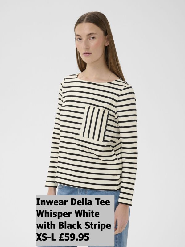 30112419 Della Tee Whisper White With Black Stripe XS L £59.95 Model 4