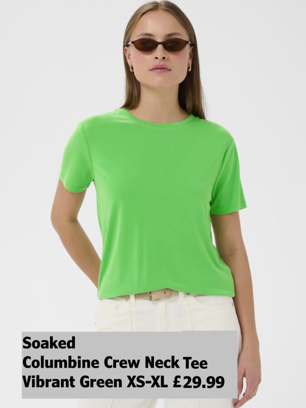 30404678 Columbine Crew Neck T Shirt Vibrant Green XS XL £29.99 Model 4