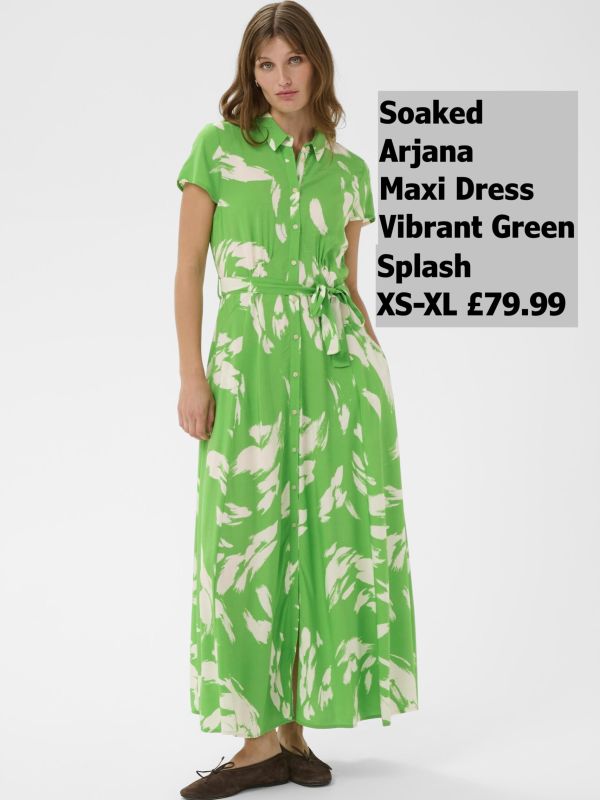 30404807 Arjana Maxi Dress Vibrant Green Splash XS XL £79.99 Model 2