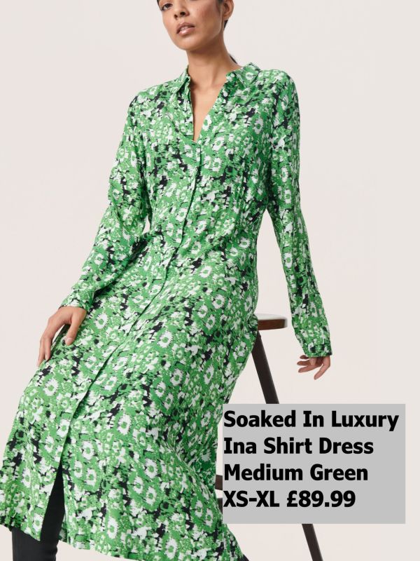 30407221 Ina Shirt Dress Medium Green Cloud XS Xl £89.99 Model 6