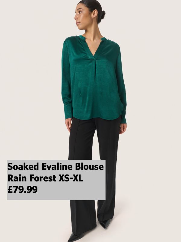 30407653 Evaline Blouse Rain Forest XS XL £79.99 Model 2